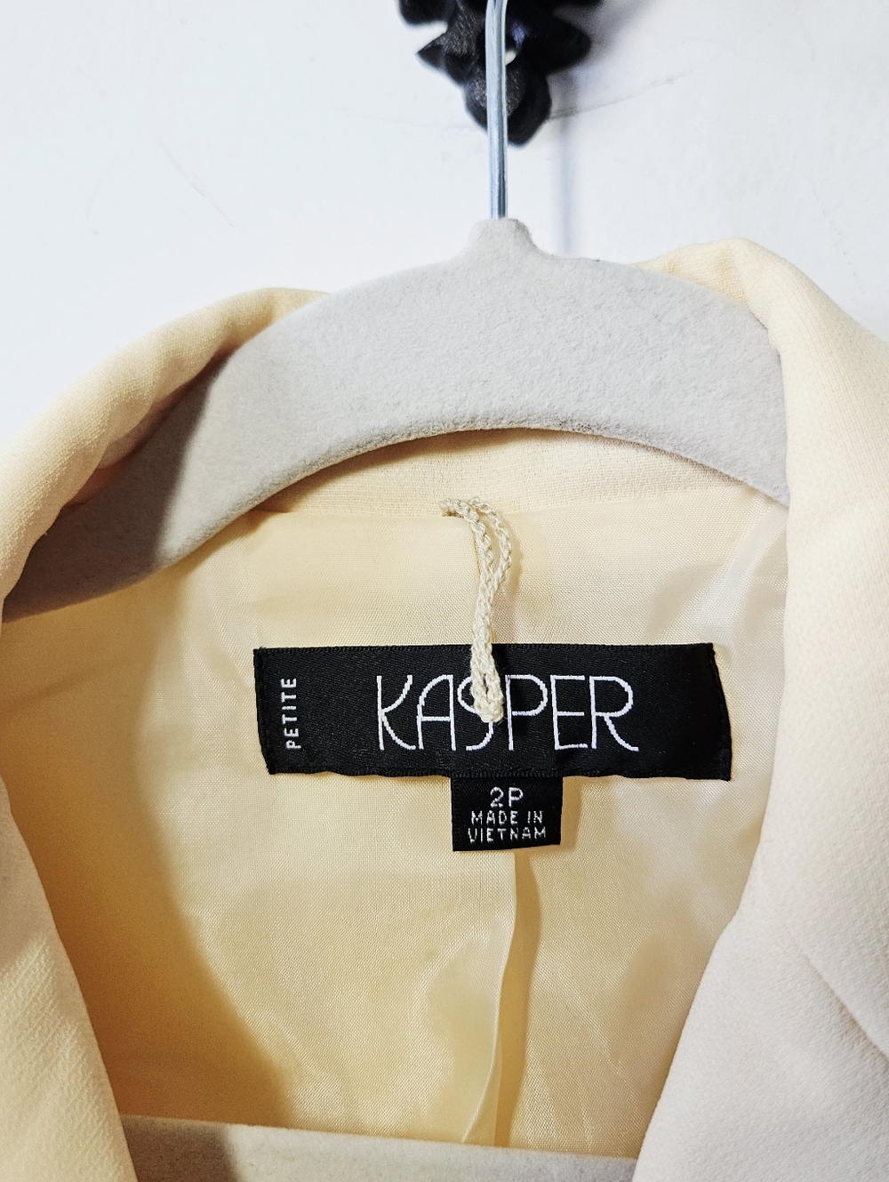 Vintage Y2K Kasper Butter Yellow Blazer Size 2 Petite Jacket Clueless Academia - Picture 4 of 6